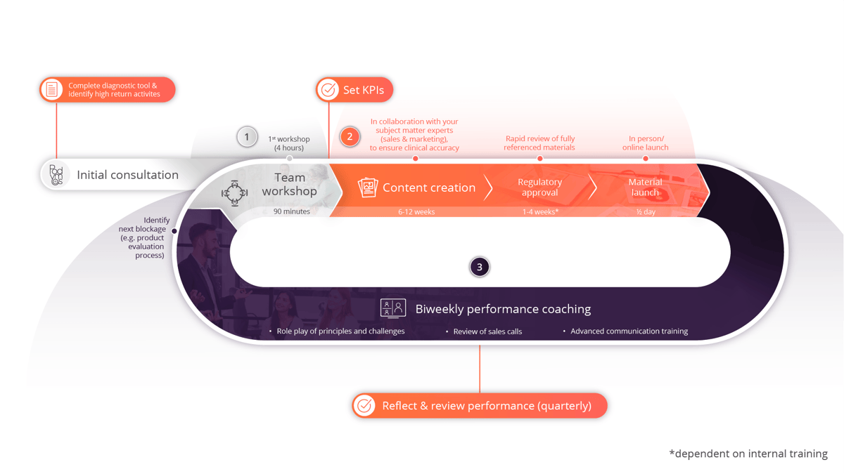 Sales cycle acceleration programme timeline graphic